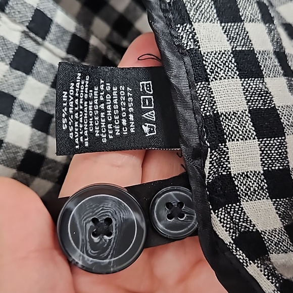 NWT Sanctuary Black White Gingham Buffalo Plaid Check Boyfriend Blazer - Large - Picture 13 of 14